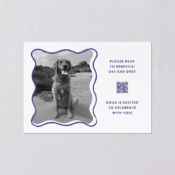 Hand Drawn Wavy Border Wedding Enclosure Cards Sapphire Signature Standard