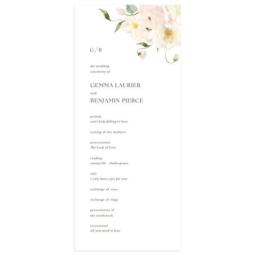 Pastel Garden Wedding Programs Linen Signature