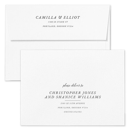 Floral Monogram Wedding Invitation Envelopes Rose Rose Quartz Return Address Standard Signature