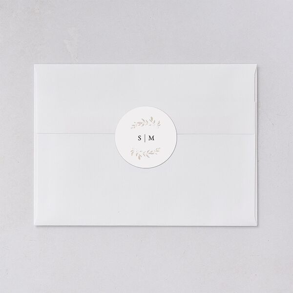 Delicate Frame Wedding Stickers Pure White Circle