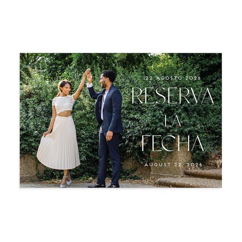 Color del Amor Bilingual Foreign Language Save The Date Postcards Sea Blue