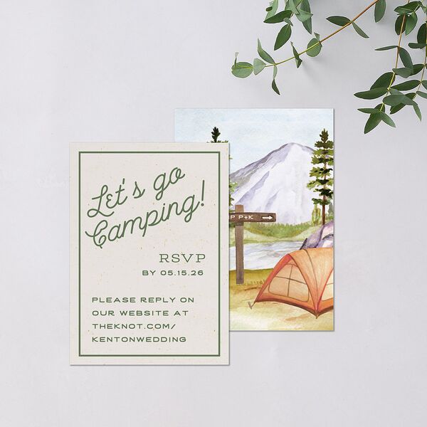 Happy Campers URL RSVP Cards Deep Olive Signature Standard