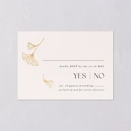Ginkgo Leaves Wedding Response Cards Gold Peony Signature Standard