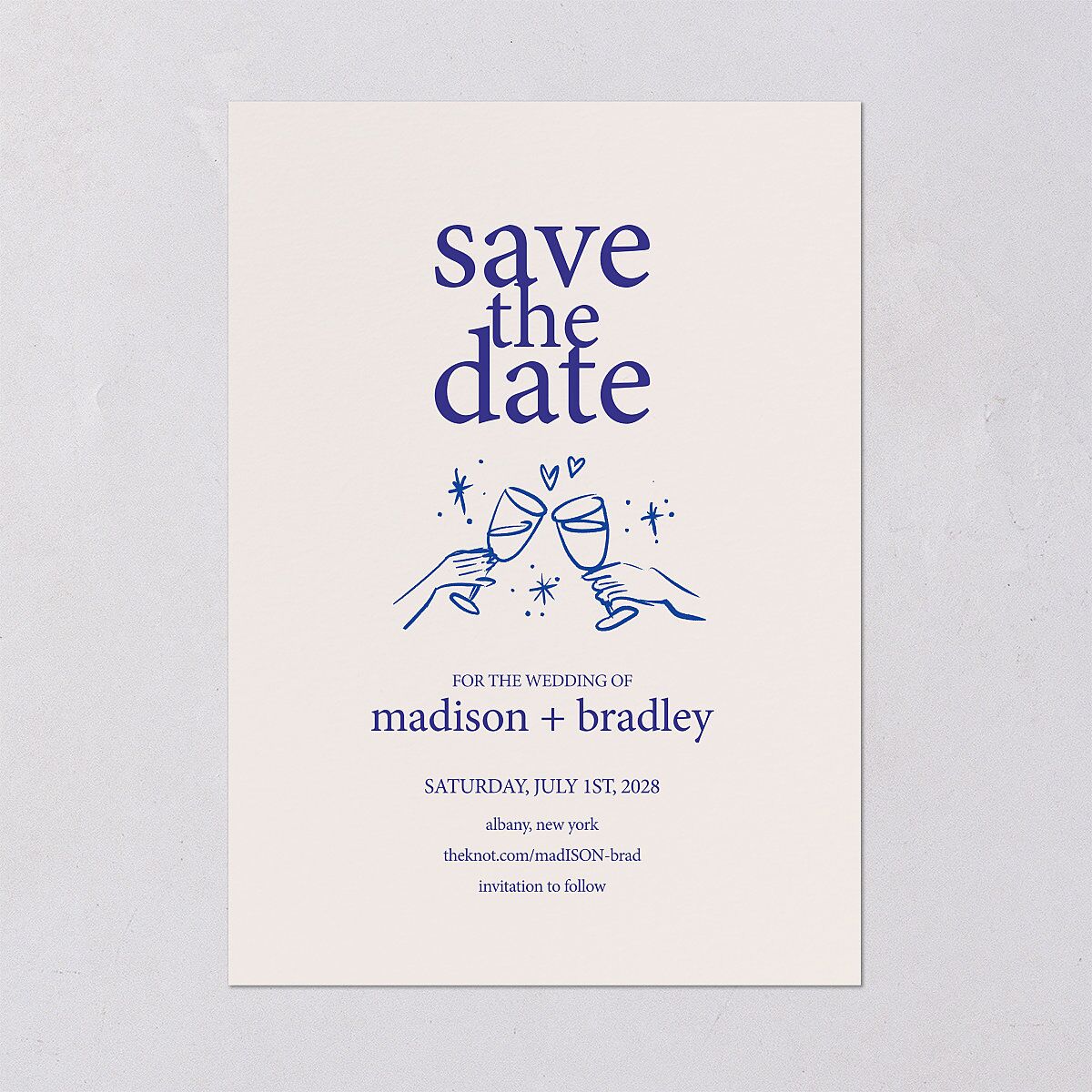 Hand Drawn Cheers Save the Date Cards — view 2