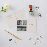 Elegant Vintage Images Thank You Postcards Burgundy