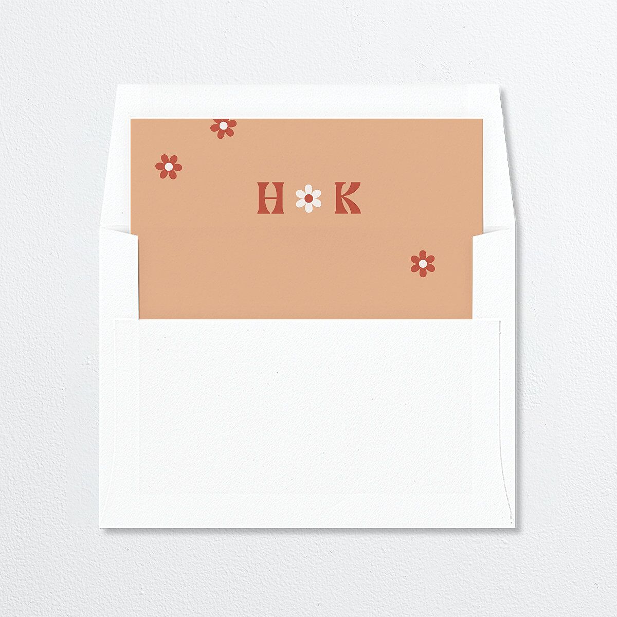 Simple Retro Daisy Envelope Liners Terracotta Standard