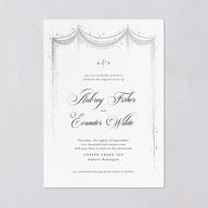 Fairytale Luxury Foil Wedding Invitations Silver Pure White Signature Blank No Standard