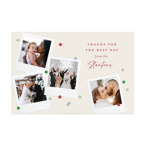 Instant Film Christmas Confetti Thank You Postcards Ivory