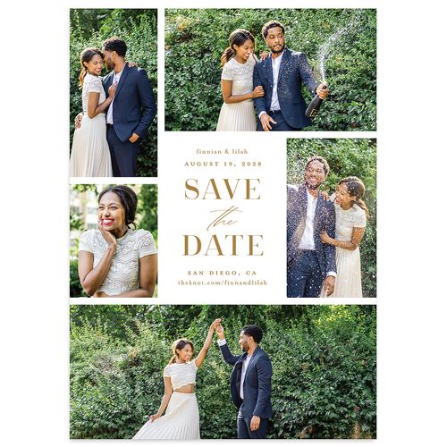 Portrait Gallery Save the Date Cards Driftwood Signature smooth Blank No Standard