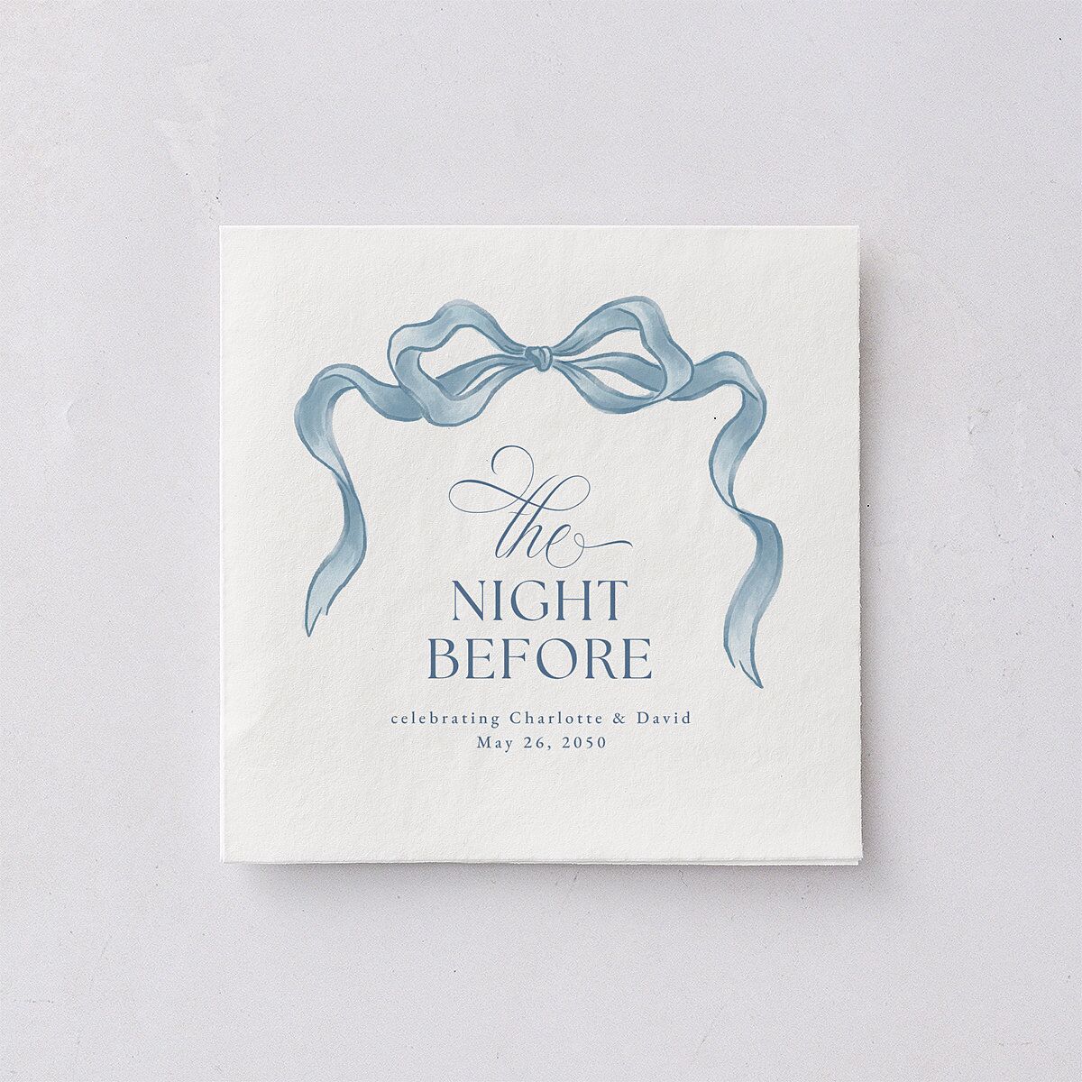 The Night Before Vintage Bow Cocktail Napkins Regency Blue Napkin Uncoined