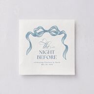 The Night Before Vintage Bow Cocktail Napkins Regency Blue Napkin Uncoined