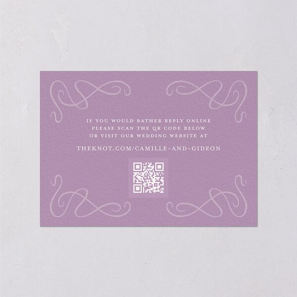 Art Nouveau Wisteria Wedding Response Cards Purple Petal Signature Standard