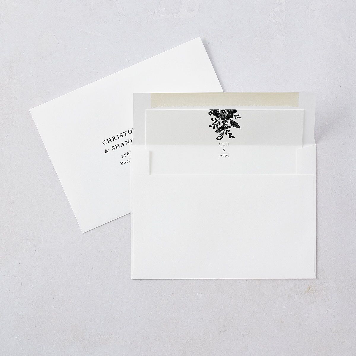 Ornate Lace Standard Envelope Liners Midnight Standard