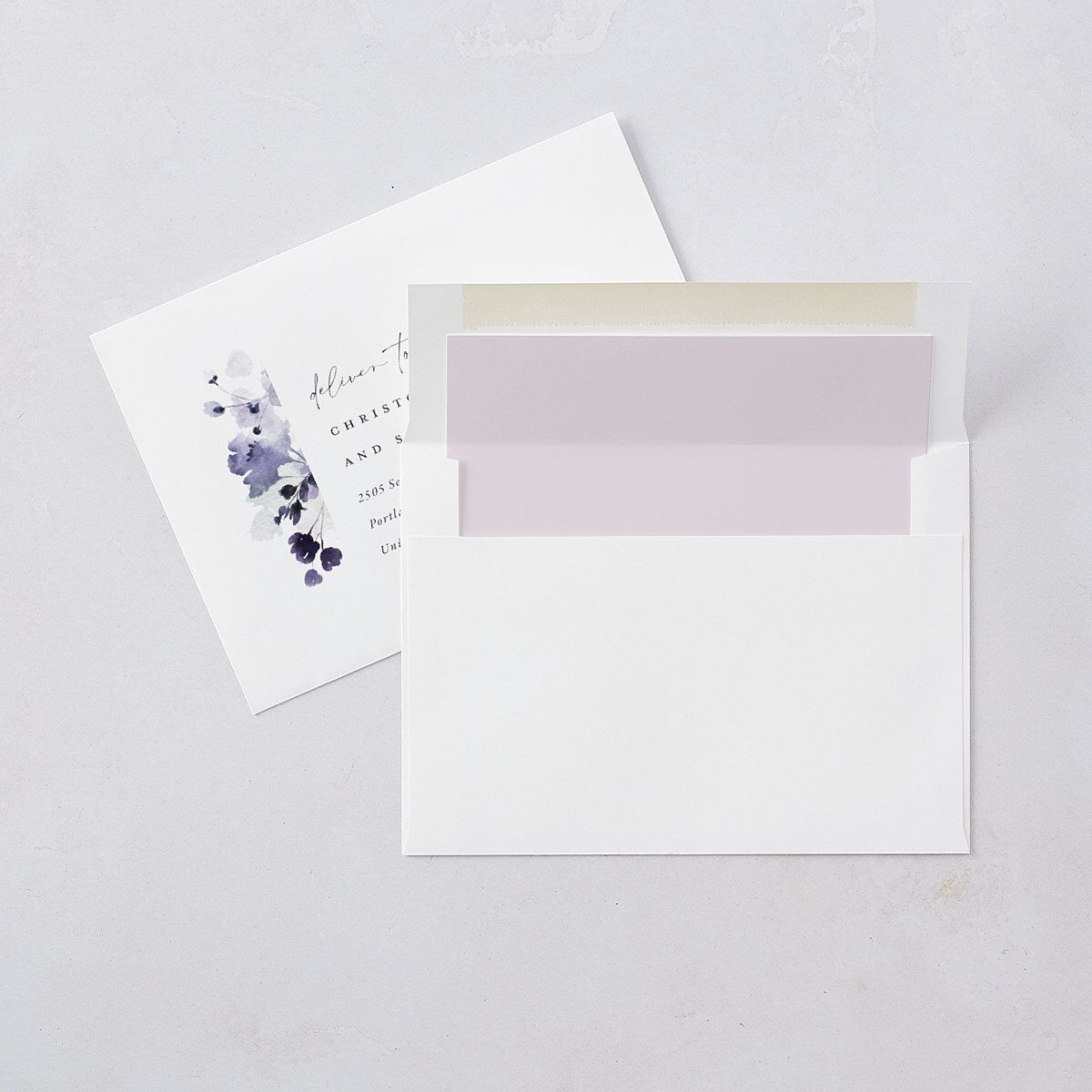 Ethereal Floral Save The Date Cards Sheer Lilac Signature smooth Blank No Standard