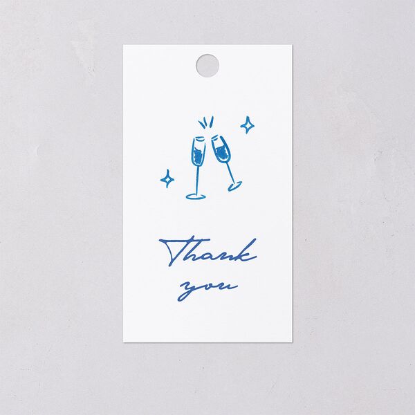 Hand Drawn Cake Favor Gift Tags French Blue Signature