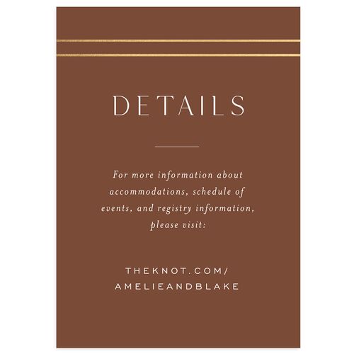 Foil Arch Wedding Event Detail Cards Gold Chestnut Signature Standard