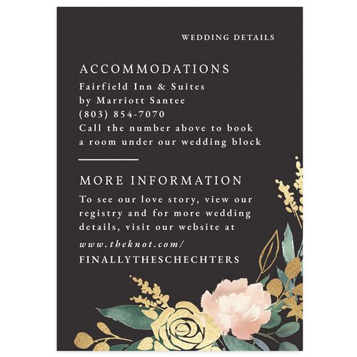 Exquisite Garden Wedding Enclosure Cards Gold Charcoal Signature Standard