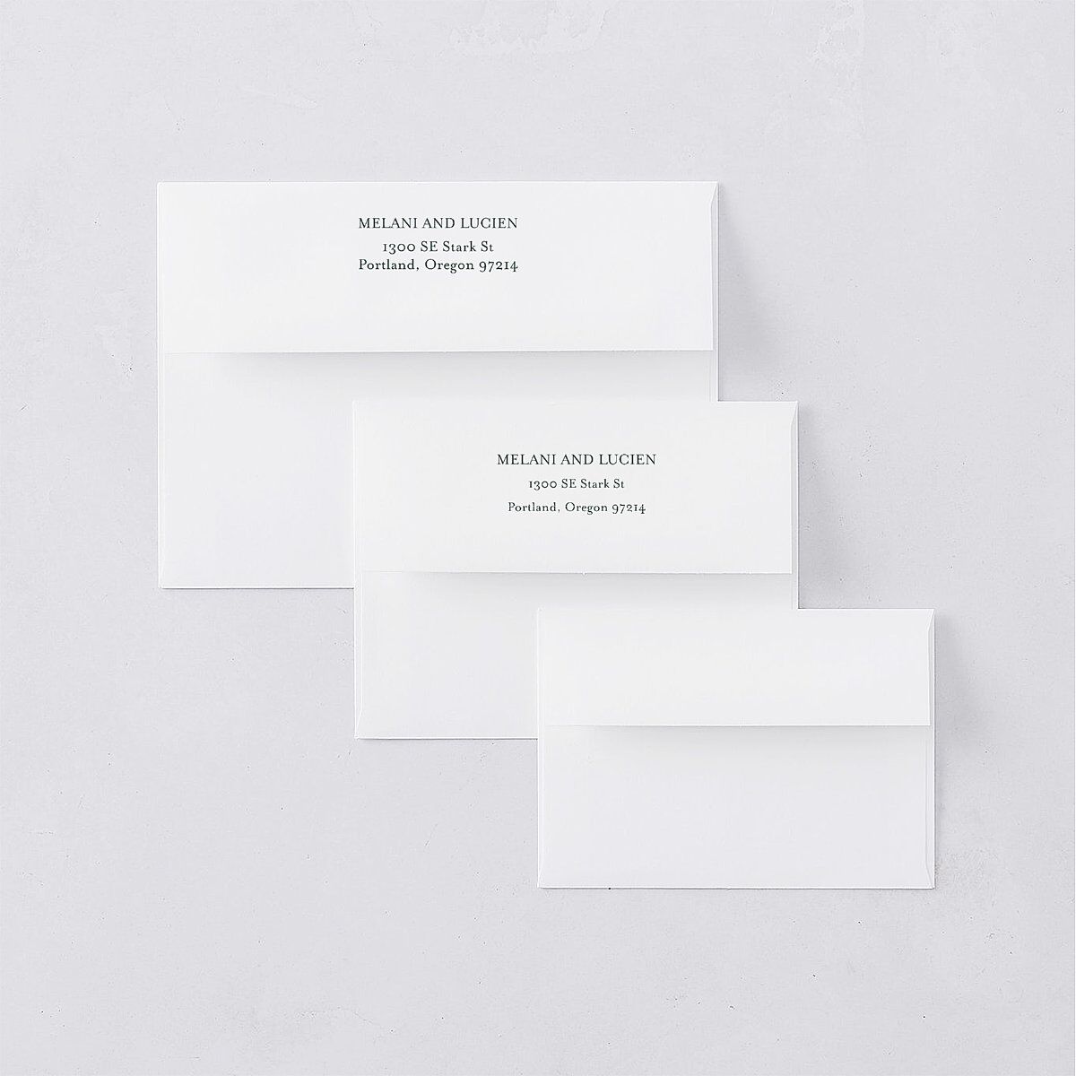 Gilded Sprigs Wedding Invitation Envelopes White Dark Emerald Both Recipient and Return Addresses Standard Signature