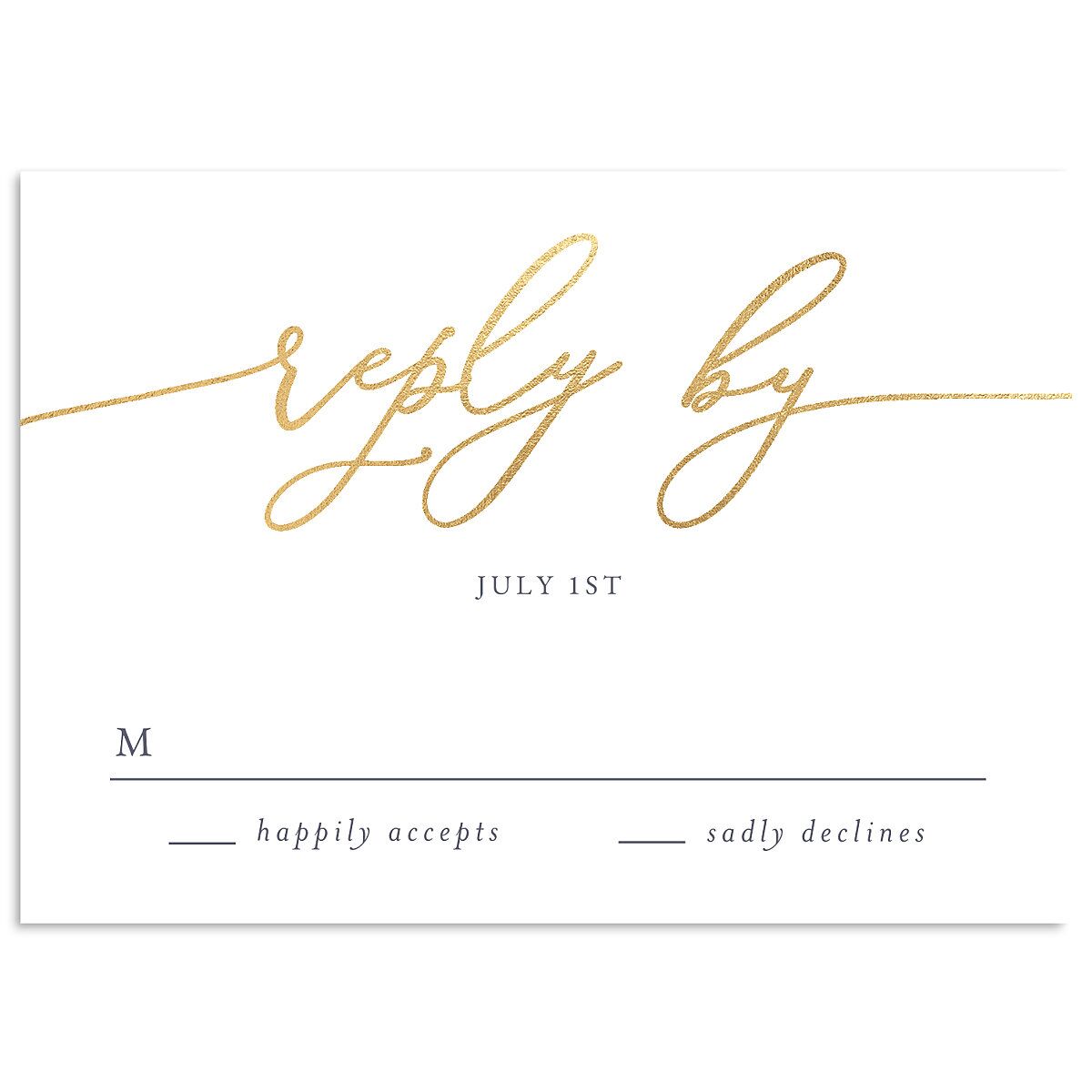 Gilded Photo Wedding Response Cards