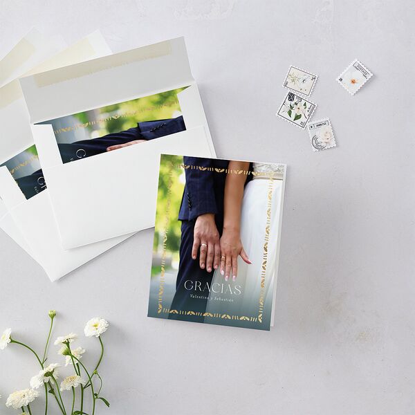 Hacienda Elegante Thank You Cards Gold Cinnamon