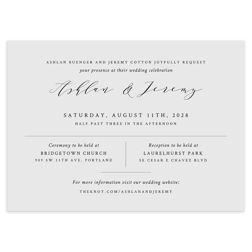 Simply Elegant Wedding Invitations Pale Blue Signature Blank No Standard