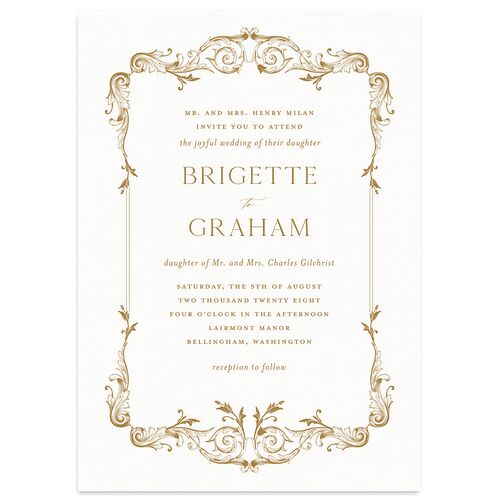 Vintage Ornate Frame Wedding Invitations Driftwood Signature Blank No Standard