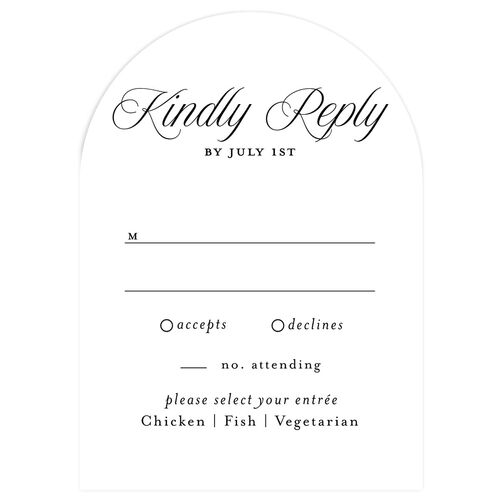 Picture Perfect Wedding Response Cards Pure White Signature Arch