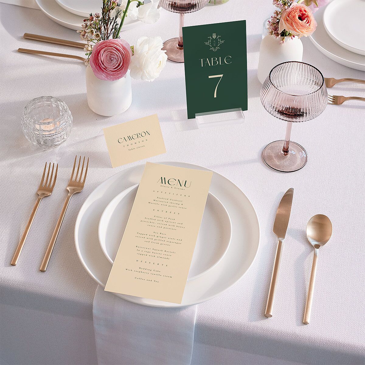 Tartan Crest Table Numbers Moody Blue Signature