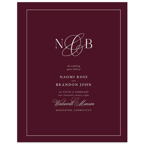 Romantic Ampersand Guest Books Deep Claret