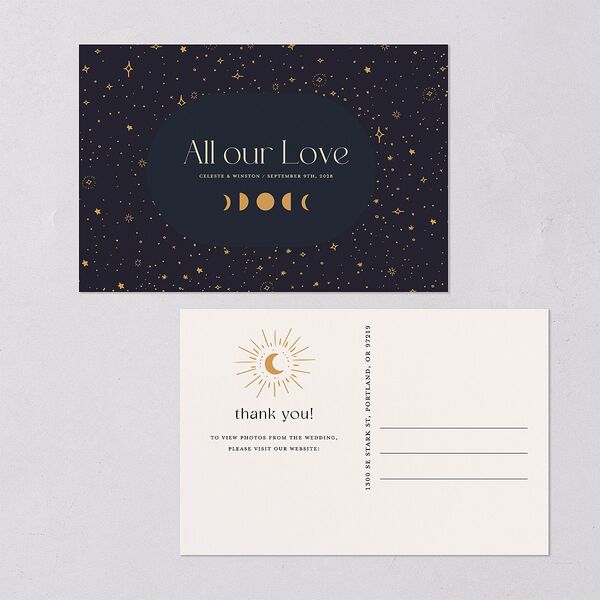 Celestial Galaxy Thank You Postcards Dark Navy