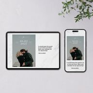 Our Date Photo Digital Save the Date Cards Eucalyptus Dusty Blue Lets Celebrate Standard