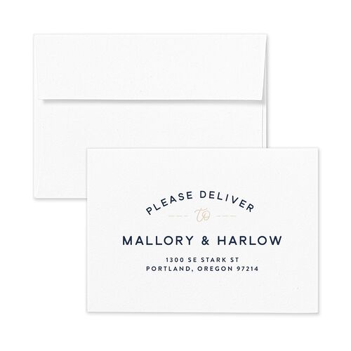 Western Denim Wedding Response Card Standard Envelopes White Moody Blue Return Address Signature Standard
