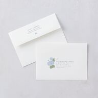 Vintage Hydrangea Frame Wedding Invitations Dusty Blue Signature Blank No Standard