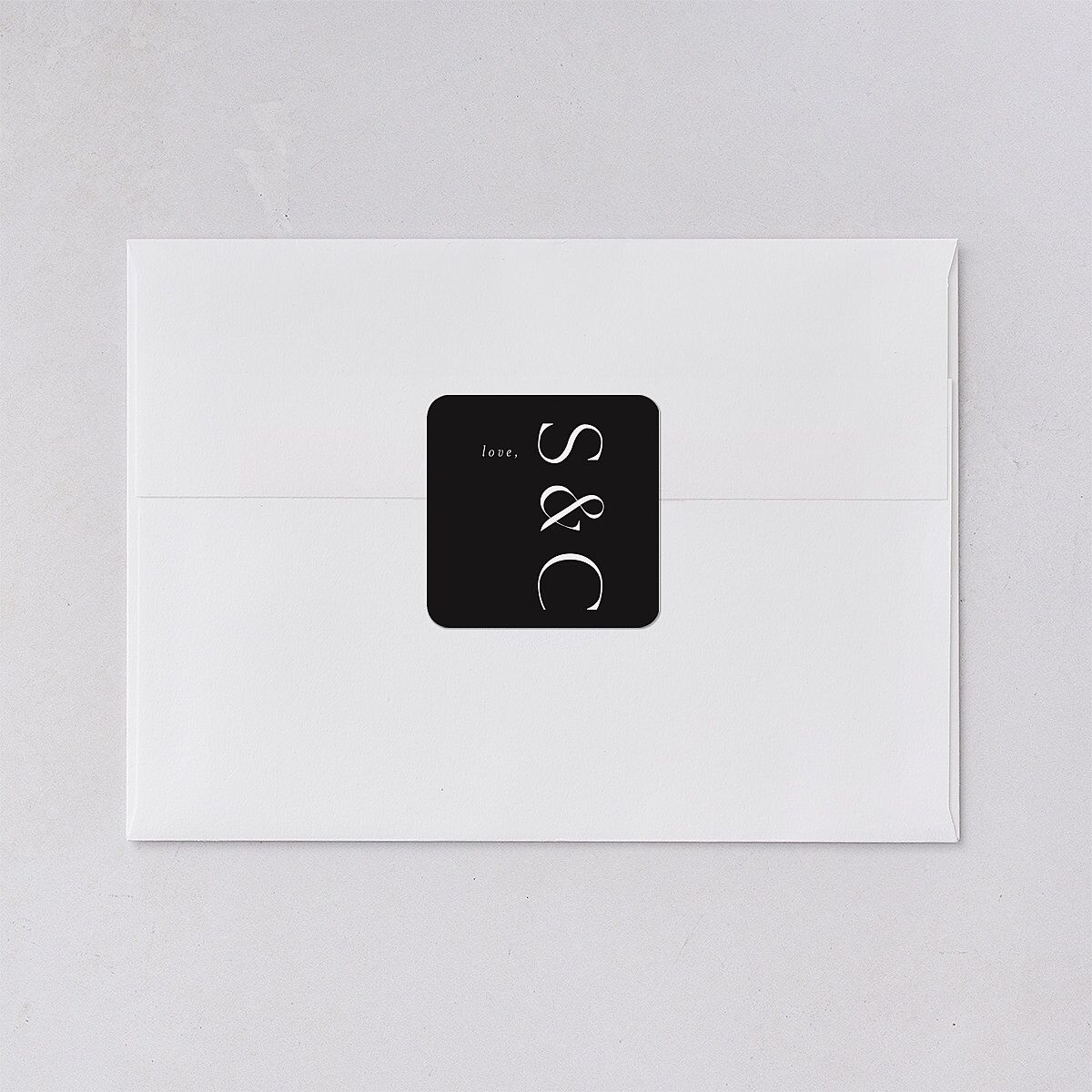 Timeless Elegance Wedding Stickers Midnight Soft Square