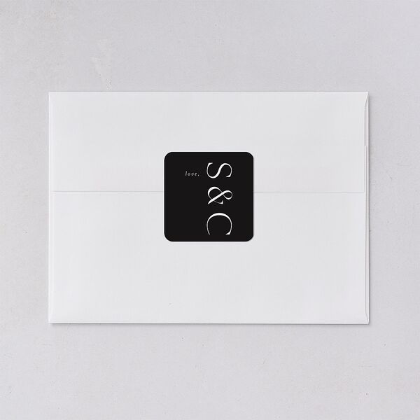 Timeless Elegance Wedding Stickers Midnight Soft Square