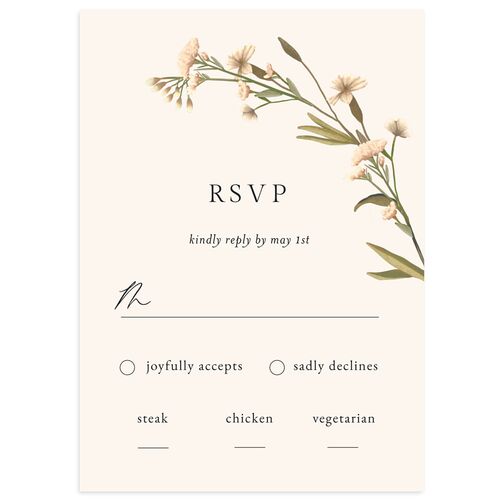 Wild Daisies Wedding Response Cards  Charcoal Signature Standard