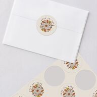 Intricate Vintage Wedding Stickers Tan Circle