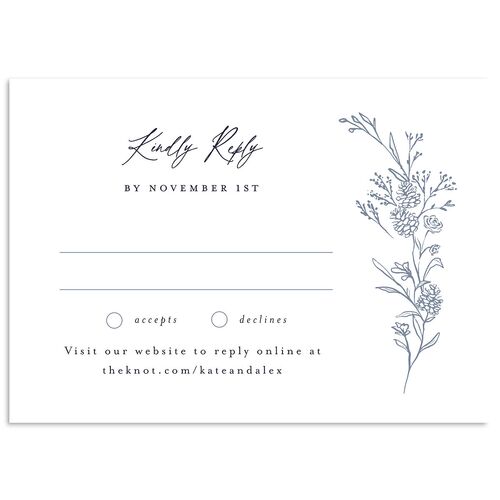 Romantic Branches Wedding Response Cards Navy Signature Standard