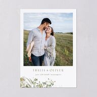 Gilded Greenery Save The Date Cards Gold Pure White Signature smooth Blank No Standard