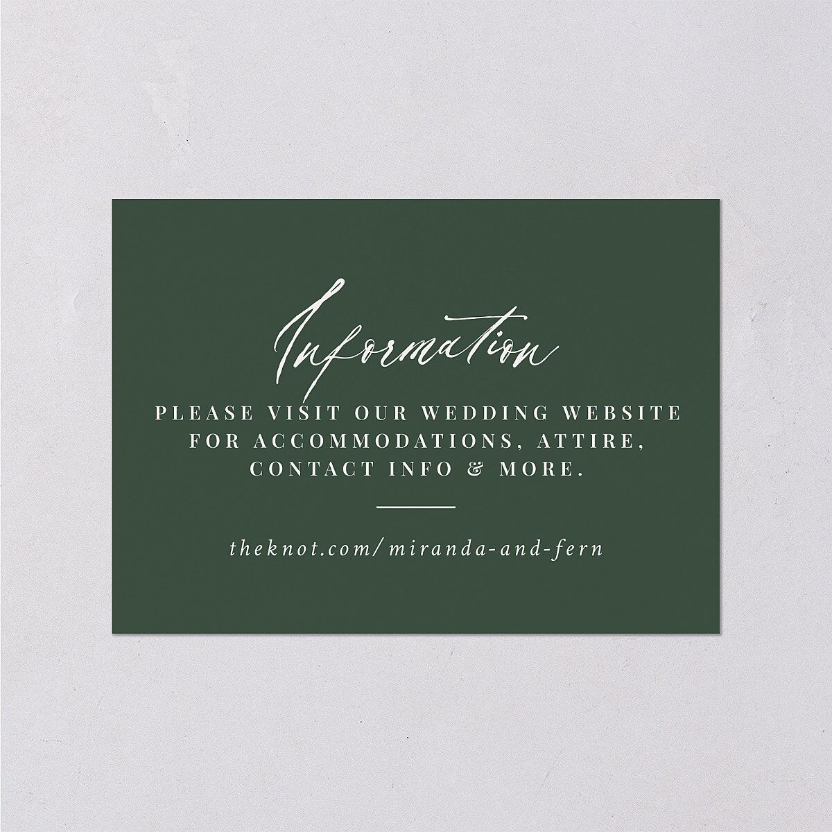Botanical Branches Wedding Enclosure Cards Dark Night Signature