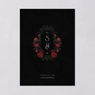 Gothic Date Save the Date Cards Garnet Signature smooth Blank No Standard