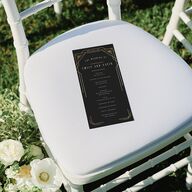 Vintage Deco Wedding Programs Gold Charcoal Signature