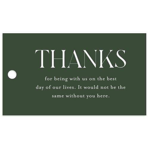 Monogram Portrait Favor Gift Tags Hunter Green Signature