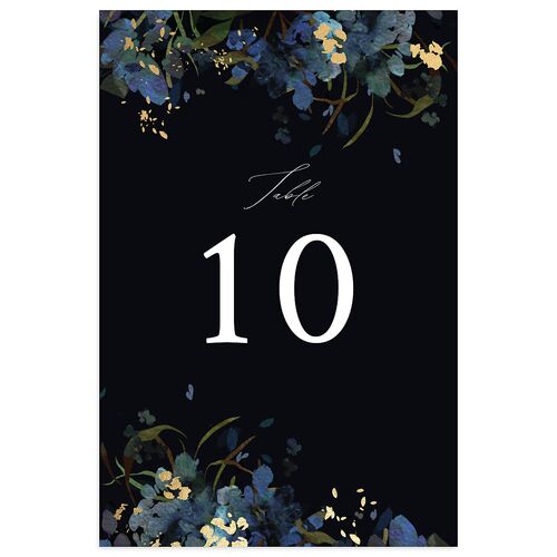Midnight Floral Table Numbers Gold Navy Signature