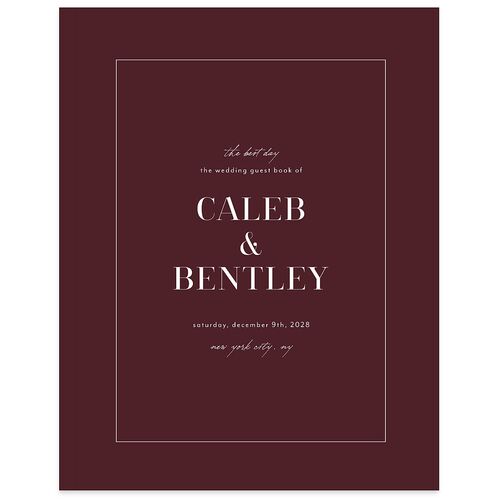 Classic Border Guest Books Merlot