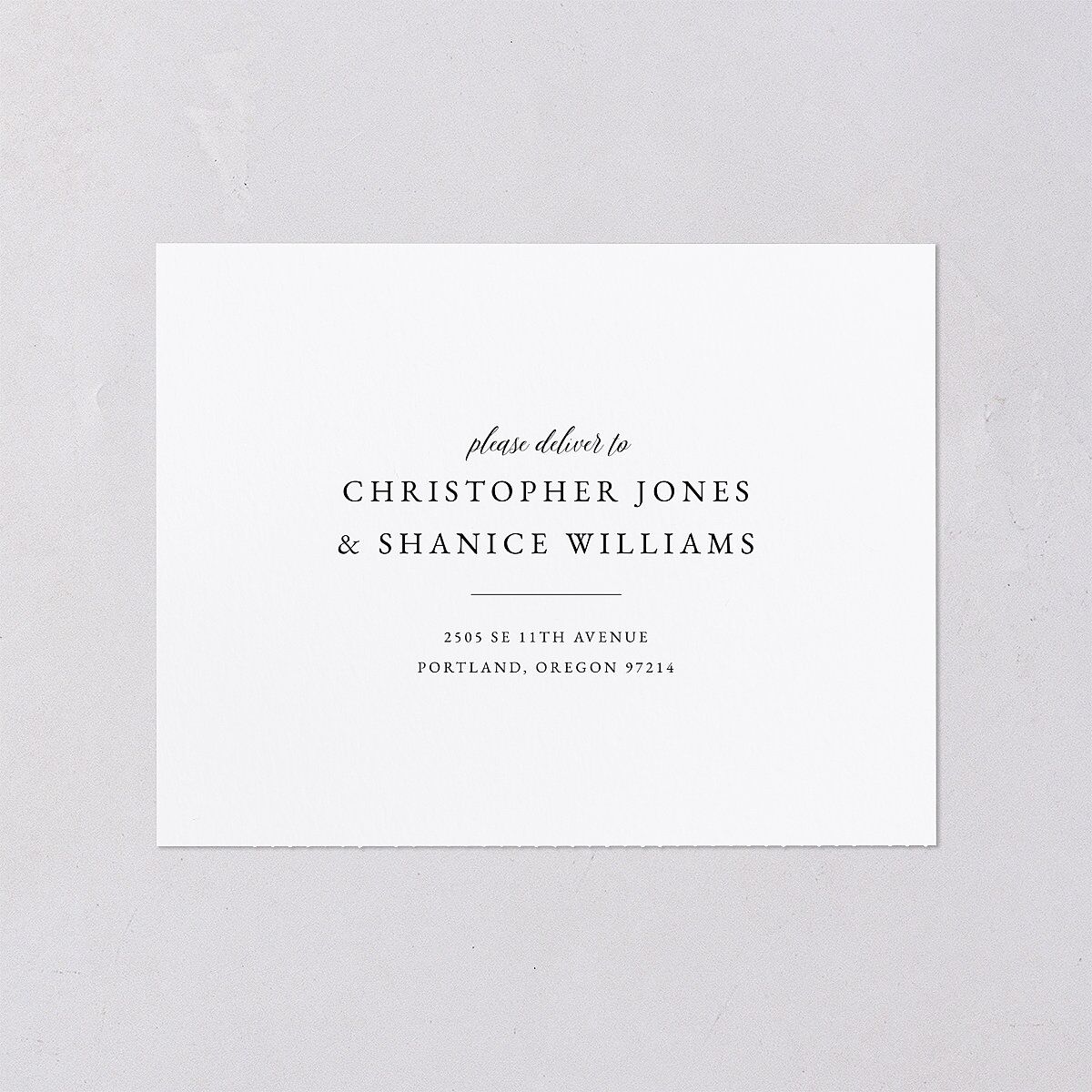 Floral Monogram All-in-One Wedding Invitations Rose Quartz Signature Light Both Recipient and Return Addresses No