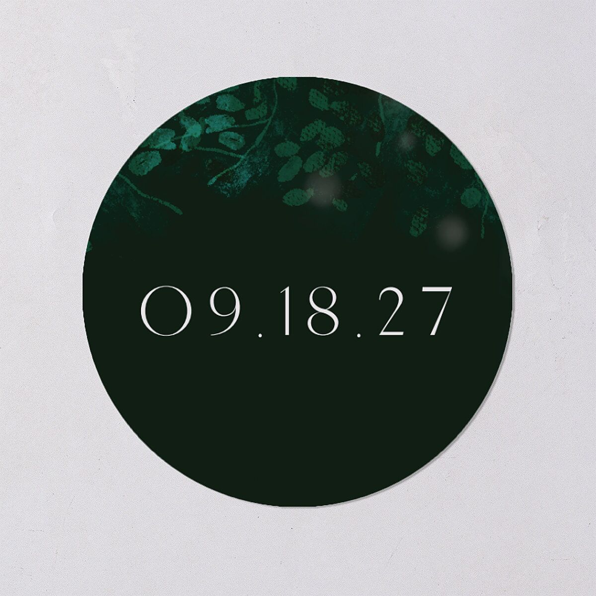 Moonlit Garden Wedding Stickers Dark Emerald Circle