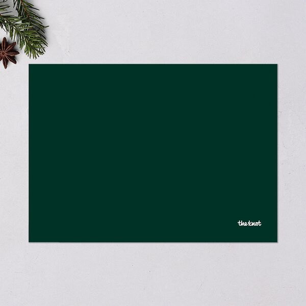 Sparkling Plaid Holiday Cards Gold Dark Green Signature Blank Standard Landscape