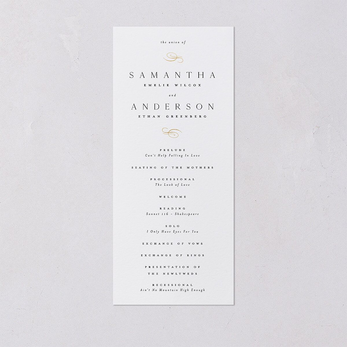 Flourishing Love Wedding Programs Gold Pure White Signature