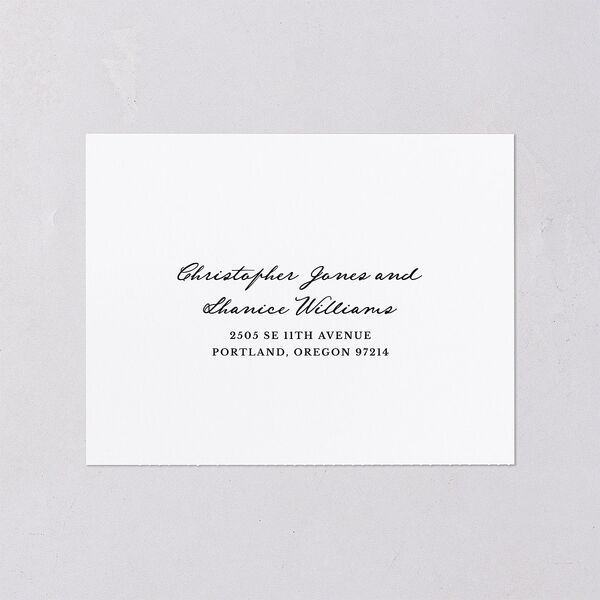 Vintage Candelabra with Bow All-in-One Wedding Invitations Charcoal Signature Light Both Recipient and Return Addresses No